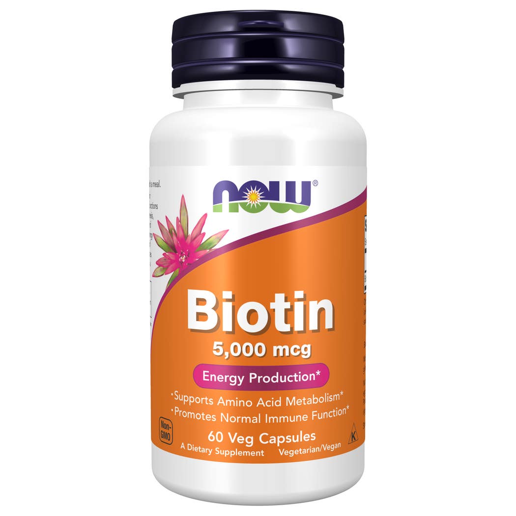 Now Foods Biotin, 5000 Mcg, 60 Veg Capsules