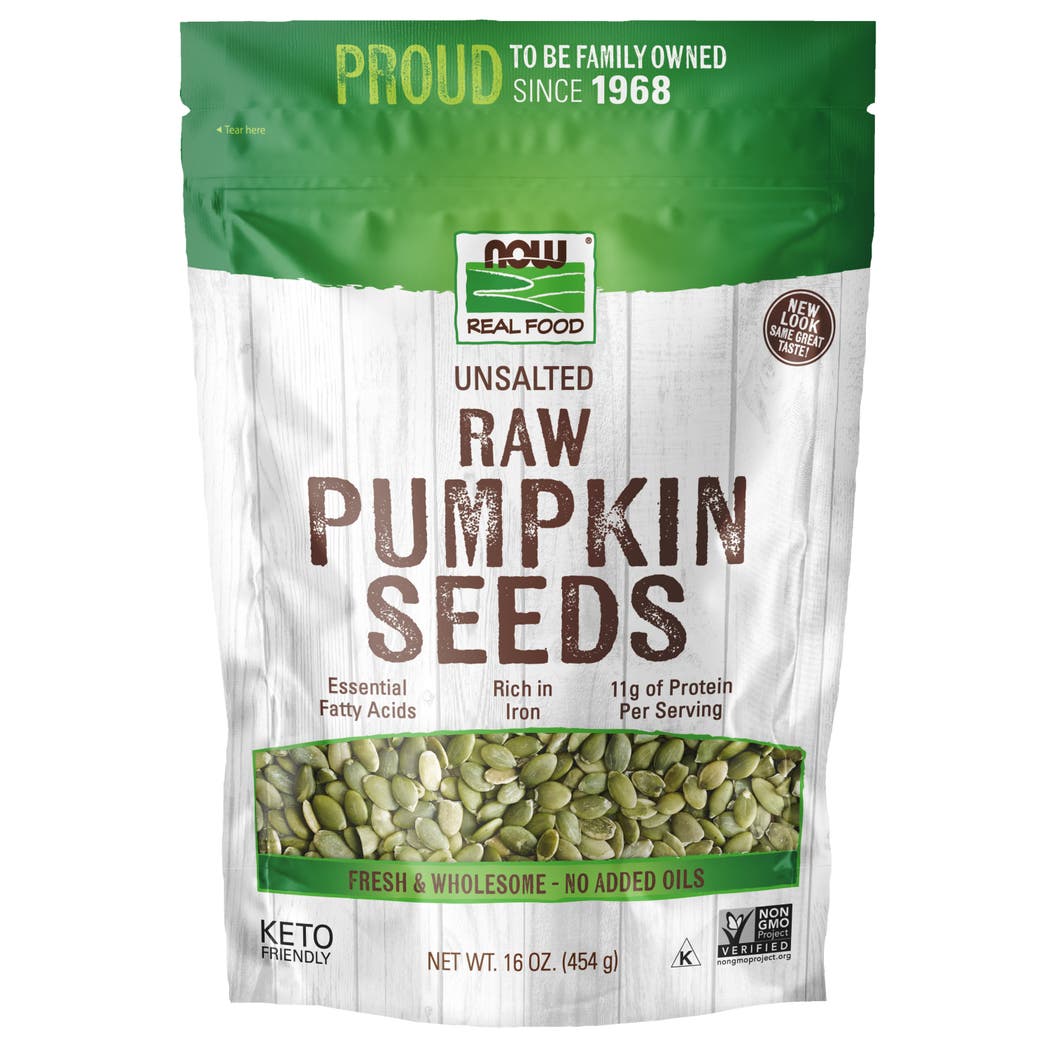 NOW Foods Pumpkin Seeds Raw and Unsalted, 454 gm