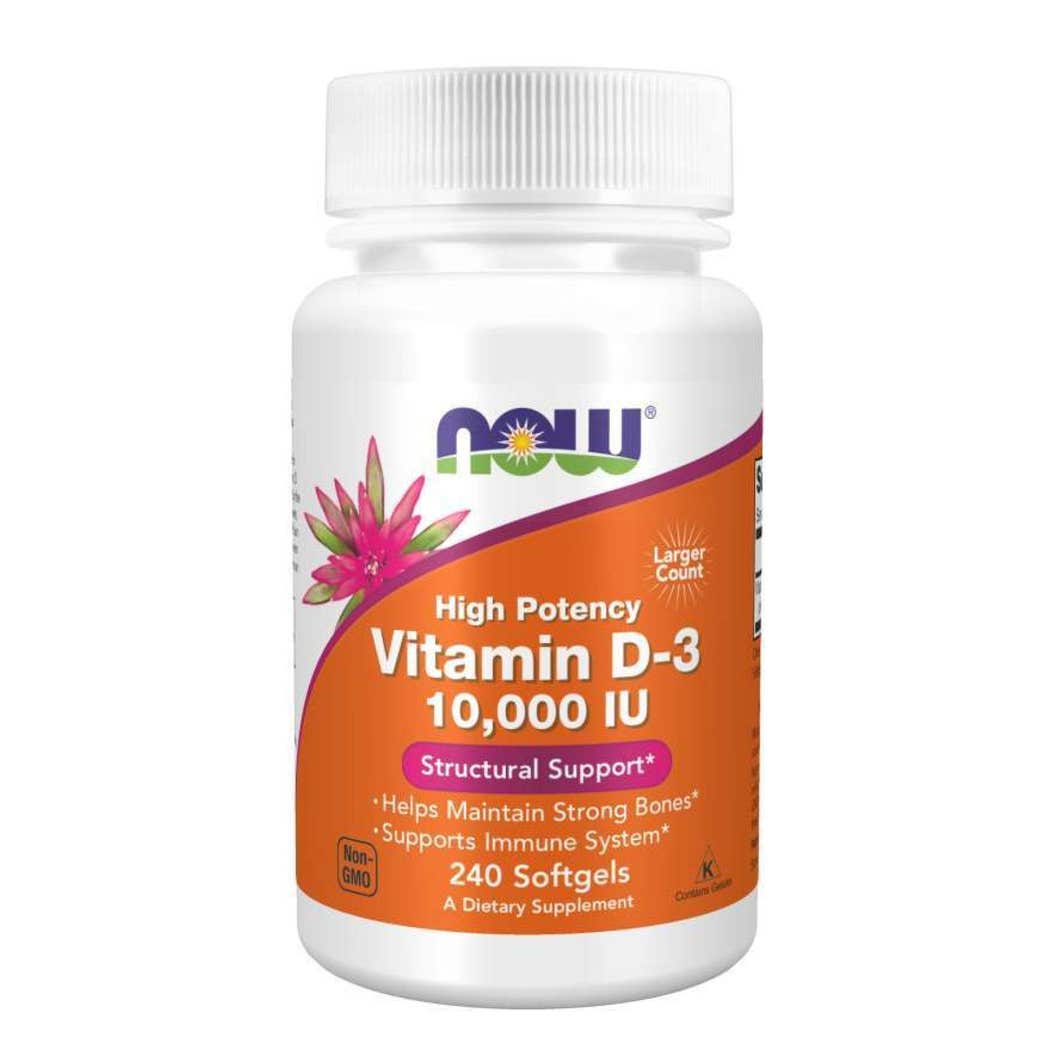 Now Foods, Vitamin D-3 High Potency , 10000 Iu , 240 Soft gels