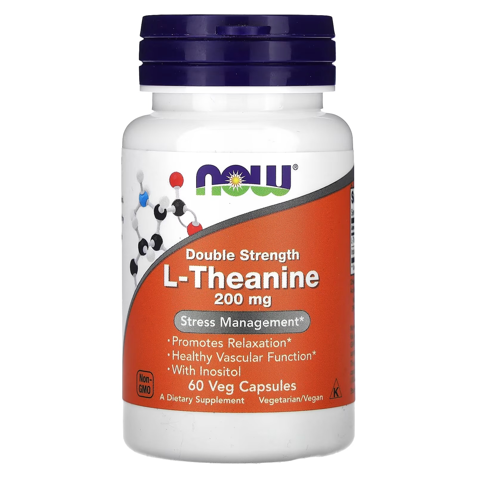 NOW Foods L-Theanine , 200 Mg , 60 Veg Capsules