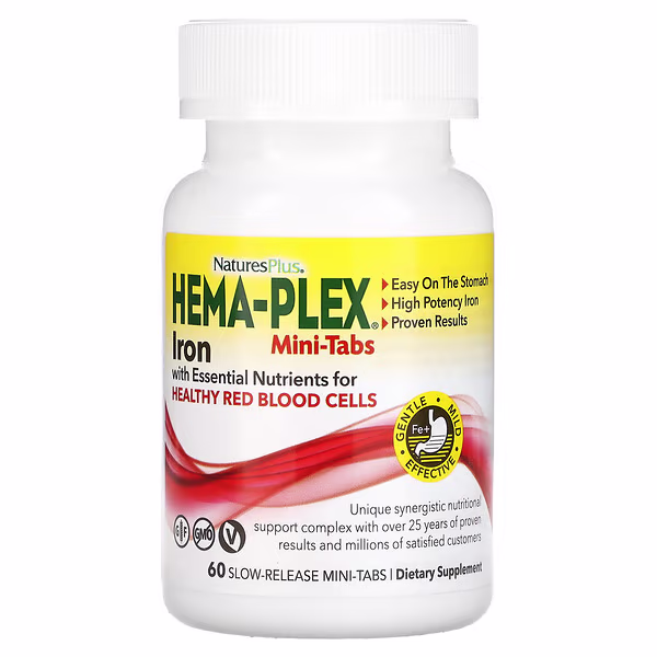 NaturesPlus, Hema-Plex, Iron with Essential Nutrients , 60 Slow Release Mini Tabs
