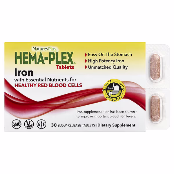 NaturesPlus, Hema-Plex® Iron, 30 Slow-Release Tablets