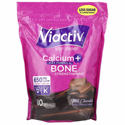 Viactiv, Calcium + Bone Strengthening, Milk Chocolate, 180 Soft Chews