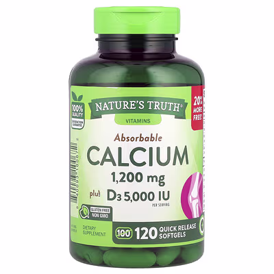 Nature's Truth, Absorbable Calcium Plus D3, 120 Quick Release Softgels