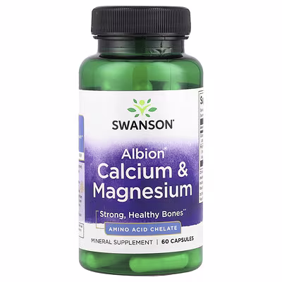 Swanson, Albion® Calcium & Magnesium, 60 Capsules