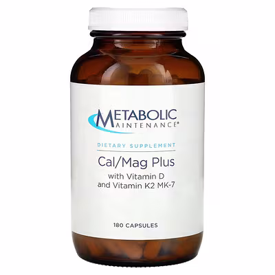 Metabolic Maintenance, Cal/Mag Plus with Vitamin D and Vitamin K2 MK-7, 180 Capsules