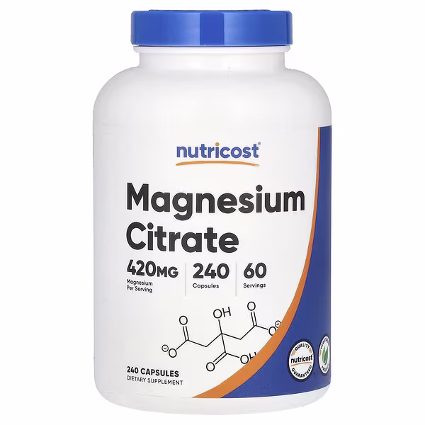 Nutricost, Magnesium Citrate, 240 Capsules (105 mg per Capsule)