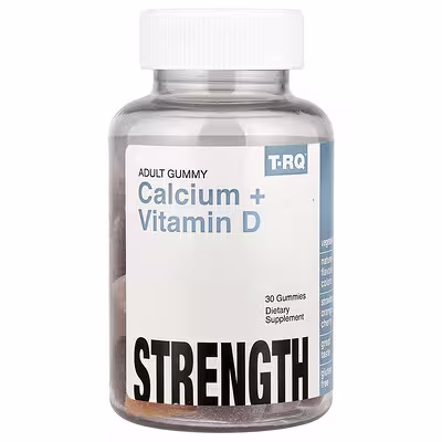 T-RQ, Adult Gummy, Calcium + Vitamin D, Strawberry, Orange, Cherry, 30 Gummies