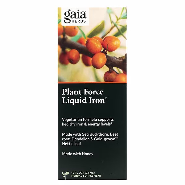 Gaia Herbs, Plant Force Liquid Iron, 16 fl oz (473 ml)