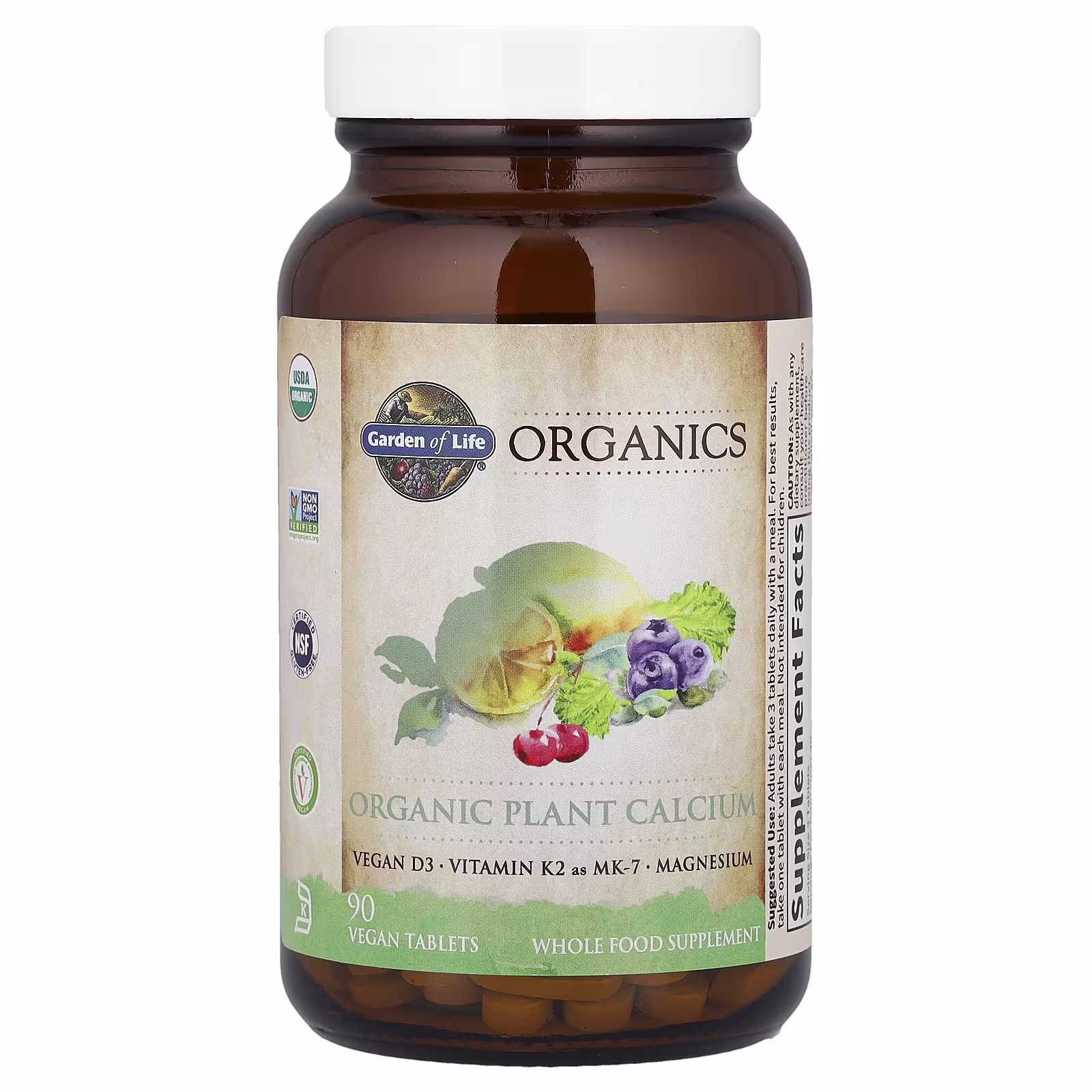 Garden of Life, Organics, Organic Plant Calcium, 90 Vegan Tablets