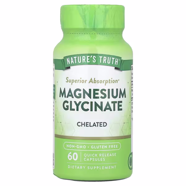 Nature's Truth, Magnesium Glycinate, Chelated, 60 Quick Release Capsules ,100 mg per Capsule