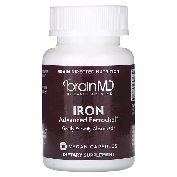 BrainMD, Iron, 30 Vegan Capsules 25 mg per Capsule