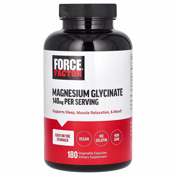 Force Factor, Magnesium Glycinate, 180 Vegetable Capsules (70 mg per Capsule)