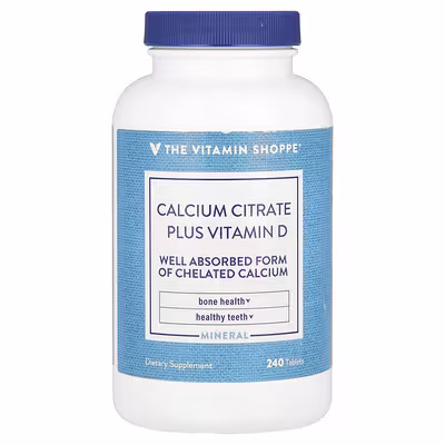 The Vitamin Shoppe, Calcium Citrate Plus Vitamin D, 240 Tablets