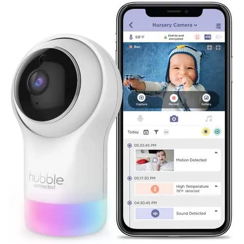 Hubble Pg Smart Hd Baby Monitor With Night Light Wi-Fi