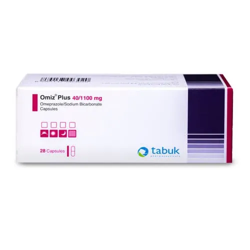 Omiz Plus 40 mg / 1100 mg Omeprazole‑Sodium Bicarbonate Capsules 28 Count