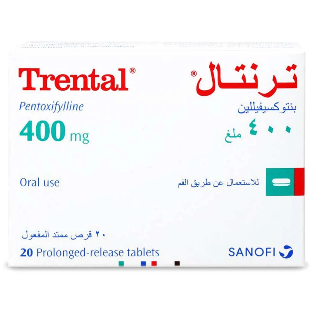 Trental 400 mg Pentoxifylline Tablets 20 Count