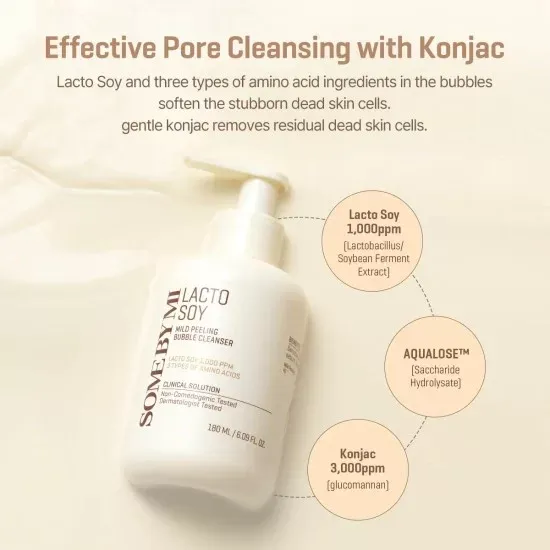 SOME BY MI Lactosoy Mild Bubble Peeling Cleanser 180ml - Image 3