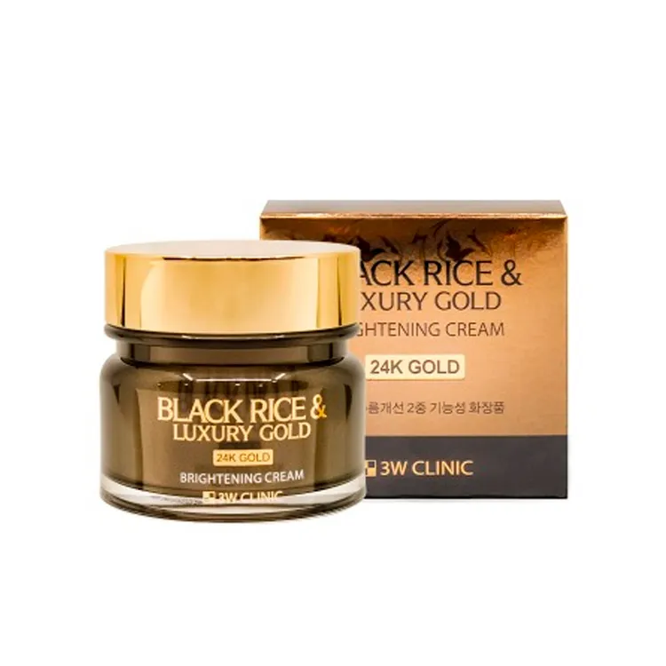 3W Clinic Black Rice & Luxury 24K Gold Brightening Cream 100g