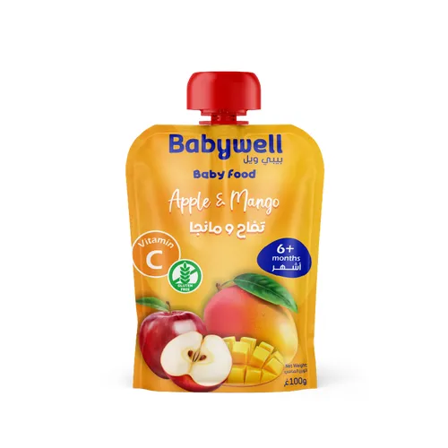 Babywell Puree Apple, Mango 100g +6months