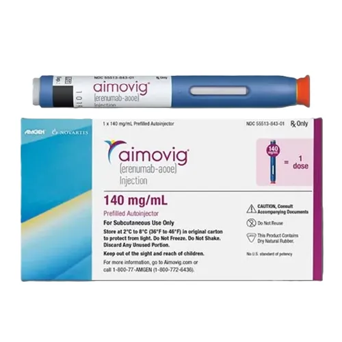 Aimovig 140 mg erenumab pre‑filled pen (refrigerated)