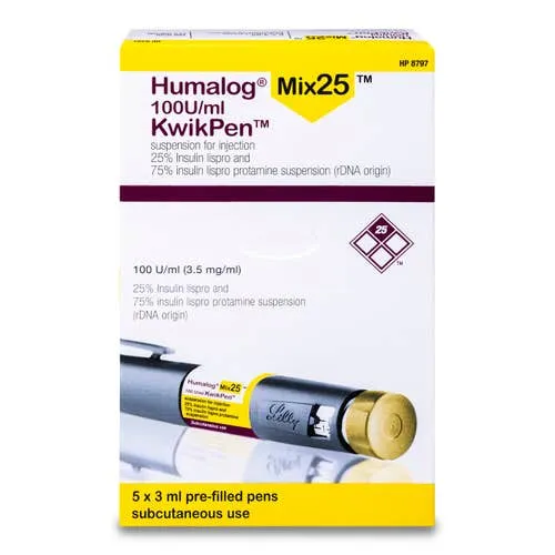 Humalog Mix 25 100 IU/mL Insulin Lispro‑Insulin Protamine 25‑75 KwikPen