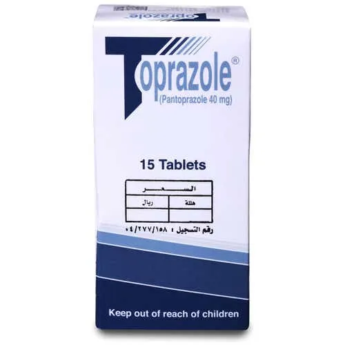 Toprazole 40 mg Pantoprazole Tablets 15 Count