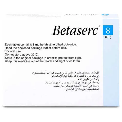 Betaserc 8 mg betahistine Tablets × 100