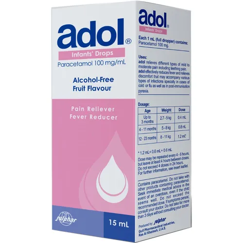 Adol Paracetamol 100 mg 15 ml Oral Drops