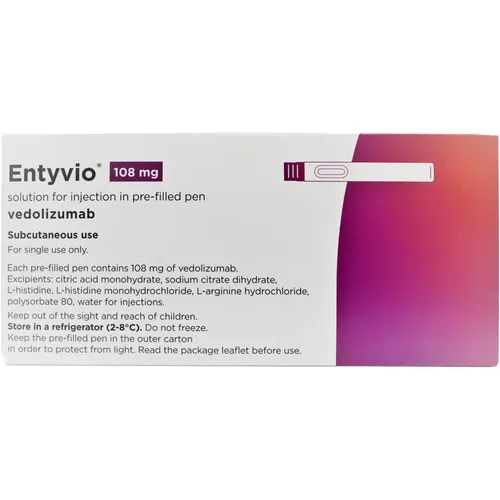 Entyvio 108 mg vedolizumab pre‑filled Syringes × 2 (refrigerated)