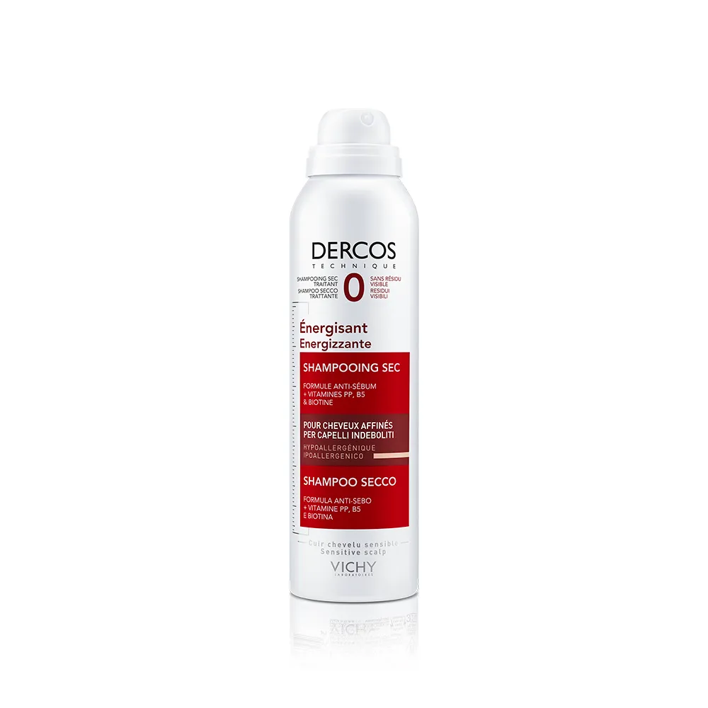 Vichy Dercos Energizing Dry Shampoo, 150 ML, Texturizes Hair and No Visible Residue