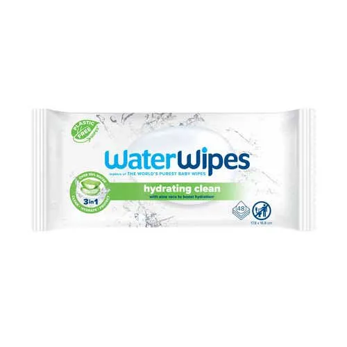 Waterwipes Hydrating Clean Baby Wipes, 48 Wipes