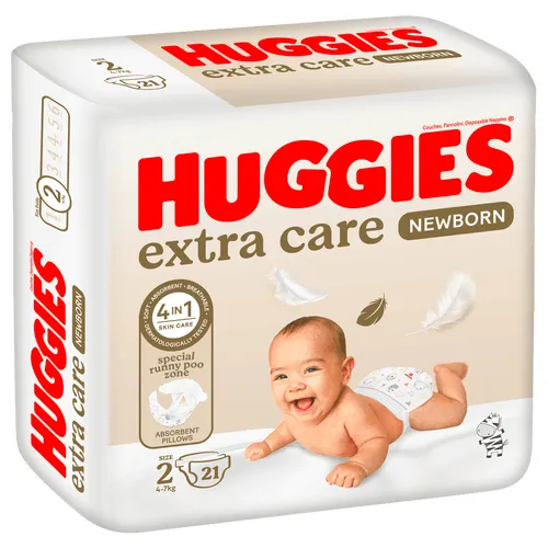 Huggies Size 2, Small 4-7 Kg Carry Pack 21 Diapers