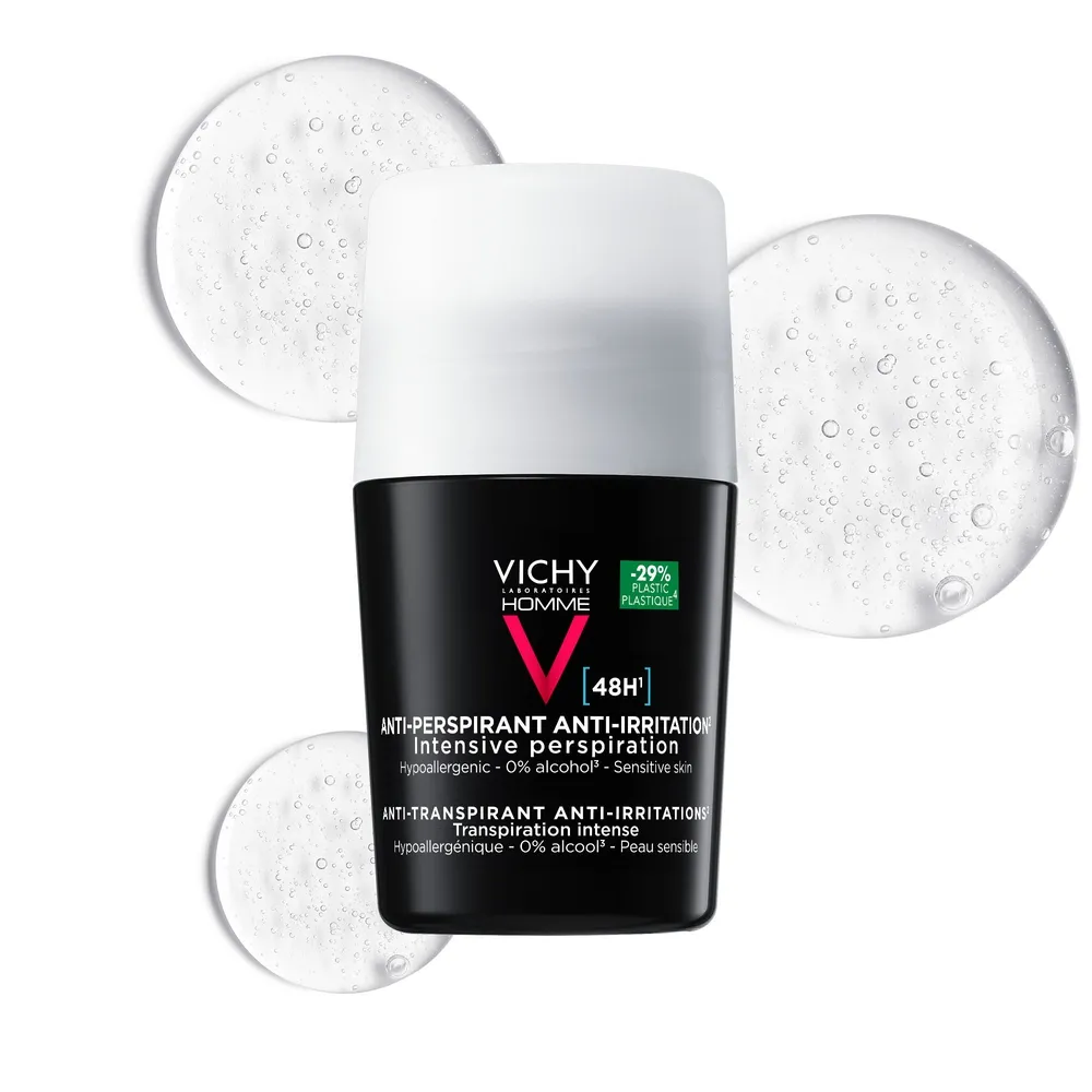 Vichy Homme Anti-Perspirant Anti-Irritation 48HR Deodorant Roll-On 50ml For Men