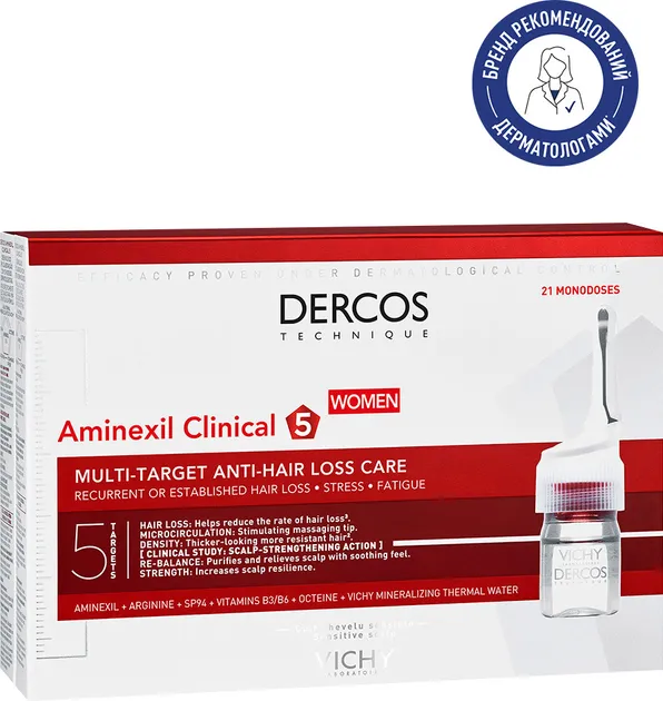 Vichy Dercos Aminexil Clinical 5 Anti-Hair Fall Treatment for Women