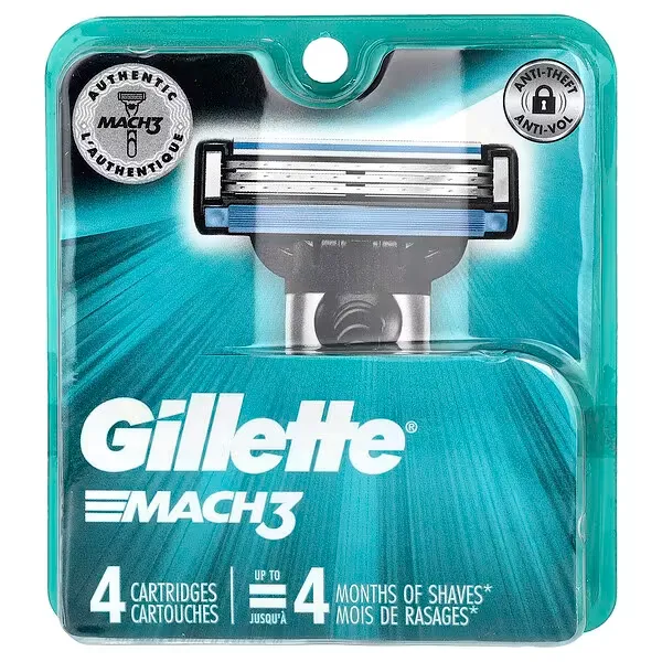 Gillette, Mach3, 4 Cartridges