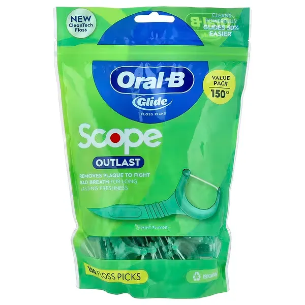Oral-B, Glide, Scope Outlast Floss Picks, Mint, 150 Floss Picks