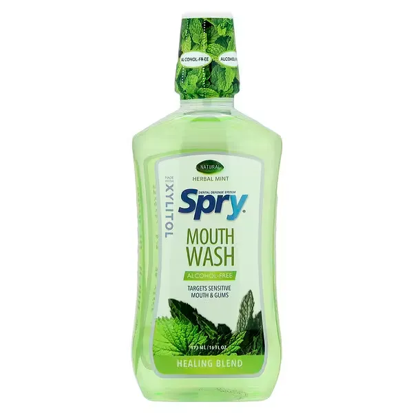 Xlear, Spry® Mouth Wash, Healing Blend, Alcohol-Free, Natural Herbal Mint, 16 fl oz (473 ml)