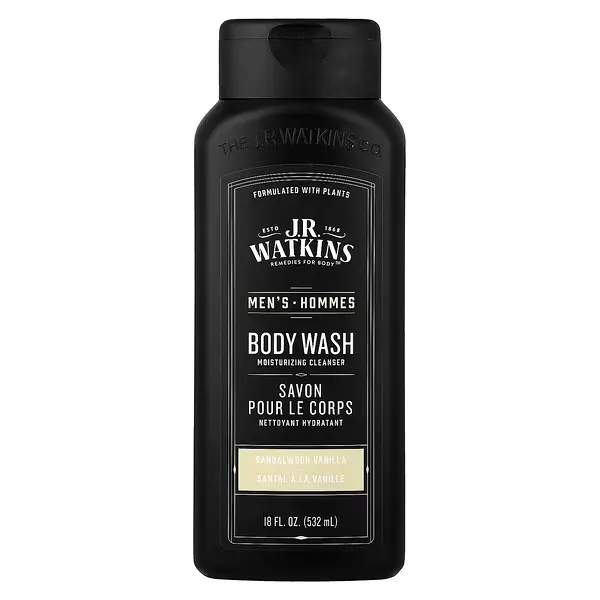 J R Watkins, Men's Body Wash, Sandalwood Vanilla, 18 fl oz (532 ml)