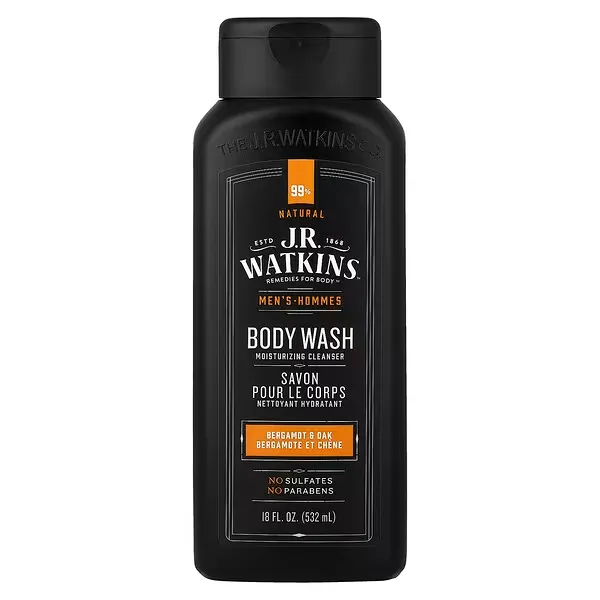 J R Watkins, Men's Body Wash, Bergamot & Oak, 18 fl oz (532 ml)