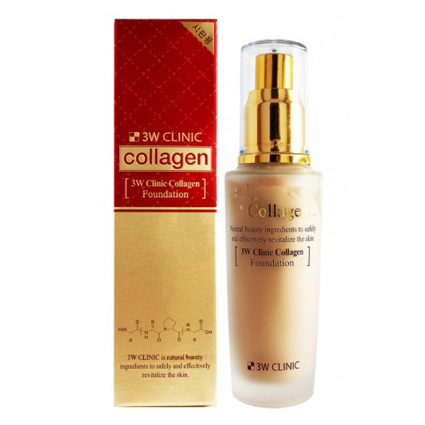 3W Clinic Collagen Foundation, 21 Transparent Beige, 50 ml