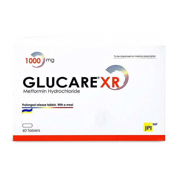 Glucare XR 1000 mg Metformin Extended Release 60 Tablets