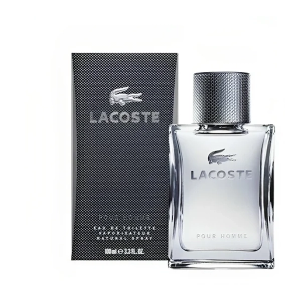 عطر لاكوست بور أوم، أو دي تواليت ، بخاخ للرجال , الرمادي 100 مل