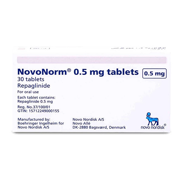 Novonorm 0.5 mg Repaglinide 30 Tablets