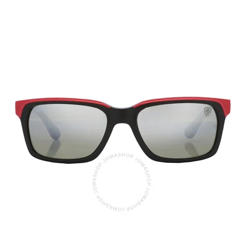 Ray-Ban Sunglasses Scuderia Ferrari Gray Rectangular Unisex RB4393 Red