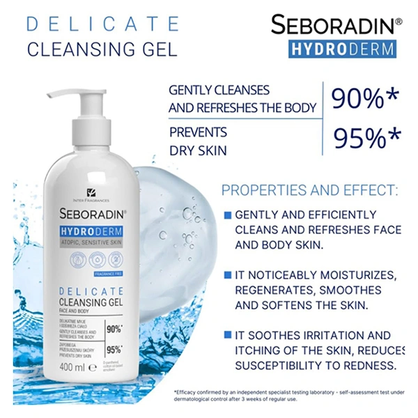 Seboradin Hydroderm Delicate Cleansing Gel 400 ml - Image 3
