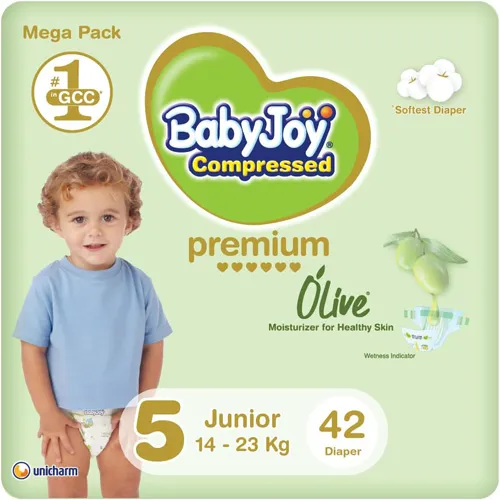 BabyJoy Olive Diapers Size (5) XL, Mega Pack 42 Pcs Up To 23kg