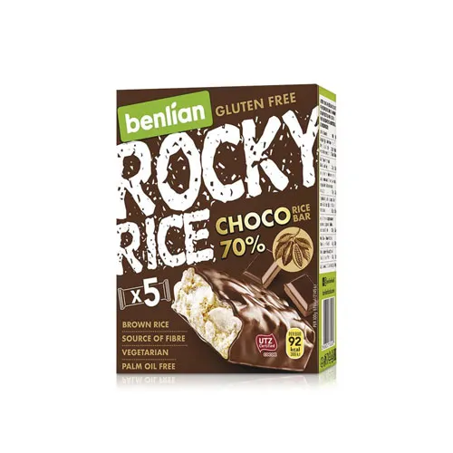 Benlian Rocky Rice Milk Chocolate Coated Rice Bar, 90g, 5 pieces