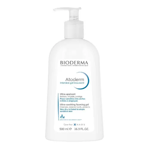 Bioderma Atoderm Intensive Foaming Gel Cleanser for dry skin, 500 ml
