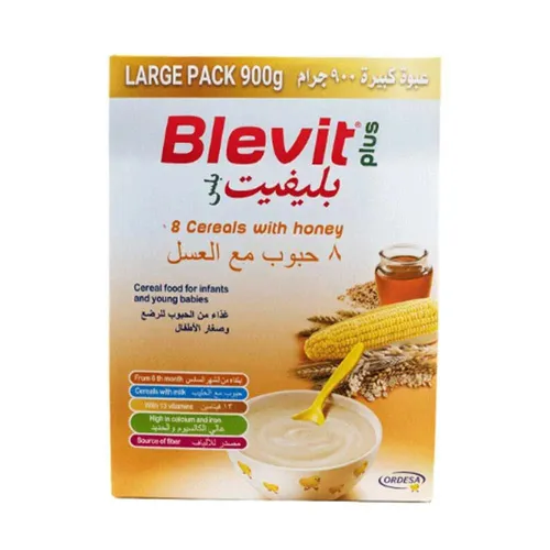 Blevit Plus Cereal Powder 8 Grains & Honey, 900g